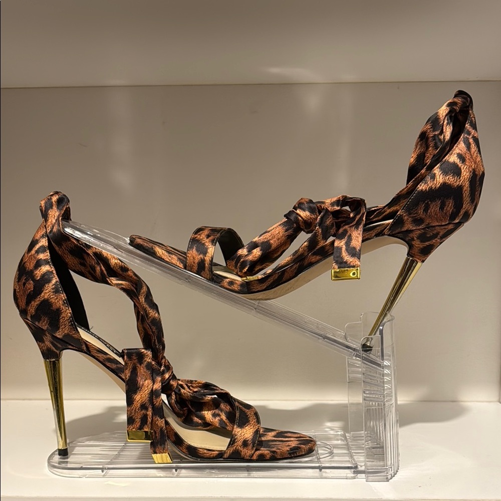 Nine West Brown and Gold High Heeled Pumps